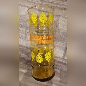 Vintage Walt Disney World POLYNESIAN VILLAGE Amber Tiki Glass